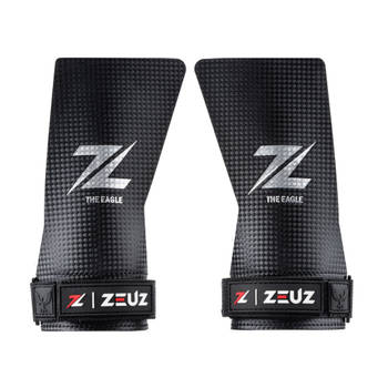 ZEUZ® Fitness & Crossfit Fingerless Grips – Sport Handschoenen – Turnen – Gymnastics – Zwart – Carbon - Maat L