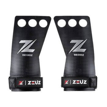 ZEUZ® Fitness & Crossfit Grips – Sport Handschoenen – Turnen – Gymnastics – Zwart – Carbon - Maat L