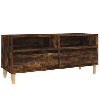 vidaXL Tv-meubel 100x34,5x44,5 cm bewerkt hout gerookt eikenkleurig