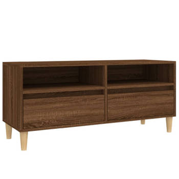 vidaXL Tv-meubel 100x34,5x44,5 cm bewerkt hout bruin eikenkleur