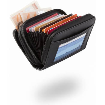 FEDEC Safe wallet portemonnee - Voor 36 pasjes - Zwart