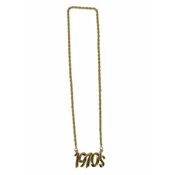 Verkleed sieraden ketting - thema Seventies/jaren 70 - feestartikelen - goudkleurig - Verkleedsieraden