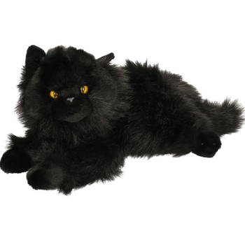 Carldick pluche Perzische kat/poes knuffel - zwart - 30 cm - katten - Knuffel huisdieren