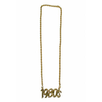 Verkleed sieraden ketting - thema Eighties/jaren 80 - feestartikelen - goudkleurig - Verkleedsieraden