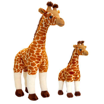 Keel Toys - Pluche knuffel dieren set 2x giraffes 30 en 50 cm - Knuffeldier