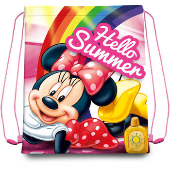 Disney Minnie Mouse gymtas/rugzak/rugtas voor kinderen - roze - polyester - 40 x 30 cm - Gymtasje - zwemtasje