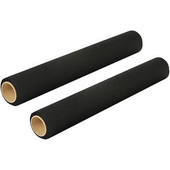 Duni tafelloper - 2x - papier - zwart - 480 x 40 cm - Placemats - Feesttafelkleden