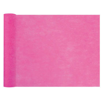 Santex Tafelloper op rol - polyester - fuchsia roze - 30 cm x 10 m - Feesttafelkleden