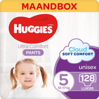 Huggies - Luierbroekjes - Ultra Comfort - Maat 5 - Maandbox - 128 stuks - 12/17 KG