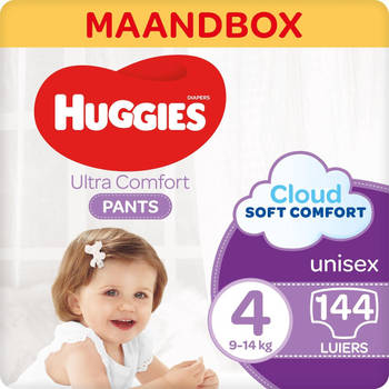 Huggies - Luierbroekjes - Ultra Comfort - Maat 4 - Maandbox - 144 stuks - 9/14 KG