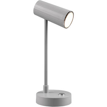 LED Bureaulamp - Trion Lono - 2.5W - Aanpasbare Kleur - Dimbaar - Rond - Mat Grijs - Kunststof