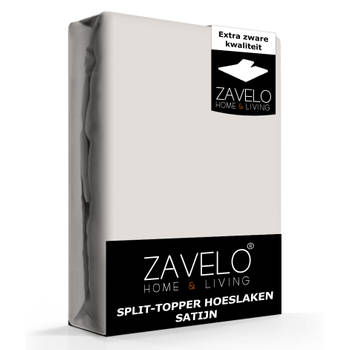 Zavelo Splittopper Hoeslaken Satijn Creme-Lits-jumeaux (160x200 cm)