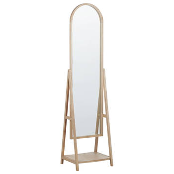 Beliani CHAMBERY - Staande spiegel-Lichte houtkleur-Paulowniahout