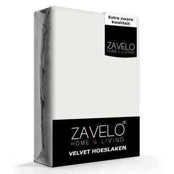 Zavelo Flanel Velvet Hoeslaken Creme -Lits-jumeaux (180x200 cm)