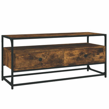 vidaXL Tv-meubel 100x35x45 cm bewerkt hout gerookt eikenkleurig