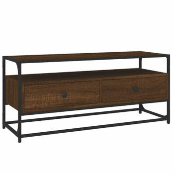 vidaXL Tv-meubel 100x35x45 cm bewerkt hout bruin eikenkleur