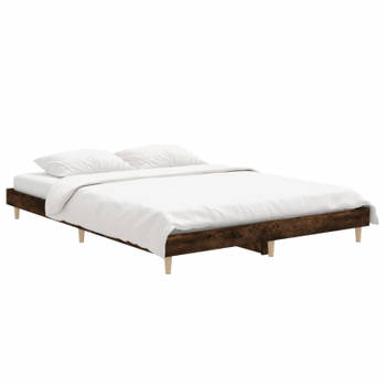 vidaXL Bedframe zonder matras hout gerookt eikenkleurig 140x190 cm