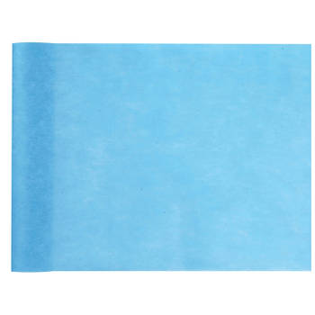 Santex Tafelloper op rol - polyester - turquoise blauw - 30 cm x 10 m - Feesttafelkleden