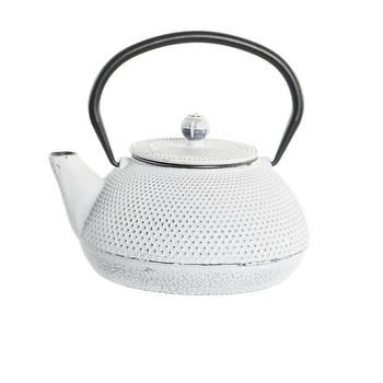 Items Kitchen Theepot Oriental - gietijzer - 1300 ml - antiek wit - Theepotten