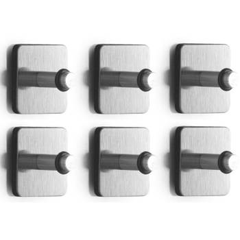 Zeller koelkast/whiteboard magneten - 6x - haakjes - vierkant - Magneten