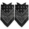2x Stuks traditionele bandana's - zwart - 52 x 55 cm - Verkleedhoofddeksels