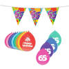 Leeftijd verjaardag thema 65 jaar pakket ballonnen/vlaggetjes - Feestpakketten