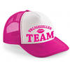 Bellatio Decorations snapback/cap dames - vrijgezellen team - roze/wit - vrijgezellenfeest - Verkleedhoofddeksels