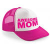 Bellatio Decorations cadeau snapback/cap - awesome mom - roze/wit - pet - dames - moederdag - mama - Verkleedhoofddeksel