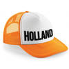 Holland zwarte letters supporter snapback cap/ truckers petje Koningsdag en EK / WK fans - Verkleedhoofddeksels