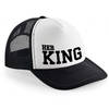 Bellatio Decorations snapback/cap - her king - zwart/wit - heren - feest petjes - Verkleedhoofddeksels