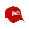 Awesome nurse pet / cap rood voor dames - Geweldige zuster / verpleegkundige cadeau - Verkleedhoofddeksels