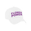 Paarse letters flower power verkleed pet/cap wit volwassenen - Verkleedhoofddeksels