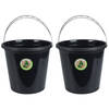 2x Stuks huishoud emmers - 10L - gerecycled kunststof - Zwart - Emmers