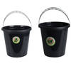 Storage Solutions set van 2 huishoud emmers - 5 en 10 liter - kunststof - zwart - Emmers