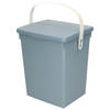 Excellent Houseware Gft afvalbakje voor aanrecht - 5,5L - klein - blauw - afsluitbaar - compostbakje - Prullenbakken