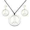Hippie Flower Power Sixties sieraden set ketting met oorbellen peace tekens - Verkleedsieraden