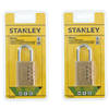 Stanley Hangslot/4-cijferslot - 2x stuks - 40 mm - 9 x 19 cm - Hangsloten