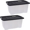 3x Stuks Opbergdozen/organizers met deksel - kunststof - 13 Liter - Opbergbox