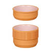 Set 12x tapas/creme brulee serveer schaaltjes terracotta/roze 12x4 cm - Snack en tapasschalen