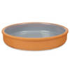 Tapas/hapjes serveren/oven schaal terracotta/grijs 23 x 4 cm - Snack en tapasschalen