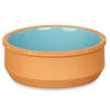Set 6x tapas/creme brulee serveer schaaltjes terracotta/blauw 12x4 cm - Snack en tapasschalen