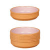 Set 8x tapas/creme brulee serveer schaaltjes terracotta/roze 16x4 cm - Snack en tapasschalen