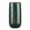Bloemenvaas keramiek donkergroen met relief patroon - D25/H50 cm - Vazen