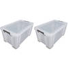 2x stuks Allstore opbergboxen - 54 liter - Transparant - 66 x 38 x 31 cm - Opbergbox