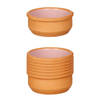 Set 12x tapas/creme brulee serveer schaaltjes terracotta/roze 8x4 cm - Snack en tapasschalen