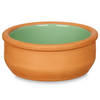 Set 6x tapas/creme brulee serveer schaaltjes terracotta/groen 8x4 cm - Snack en tapasschalen