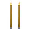 Kaarsen set van 2x stuks Led dinerkaarsen goud 28 cm - LED kaarsen