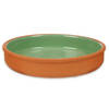 Tapas/hapjes serveren/oven schaal terracotta/groen 23 x 4 cm - Snack en tapasschalen