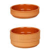 Set 8x tapas/creme brulee serveer schaaltjes terracotta/bruin 16x4 cm - Snack en tapasschalen