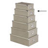 5Five Opbergdoos/box - beige - L32 x B21,5 x H12 cm - Stevig karton - Crocobox - Opbergbox